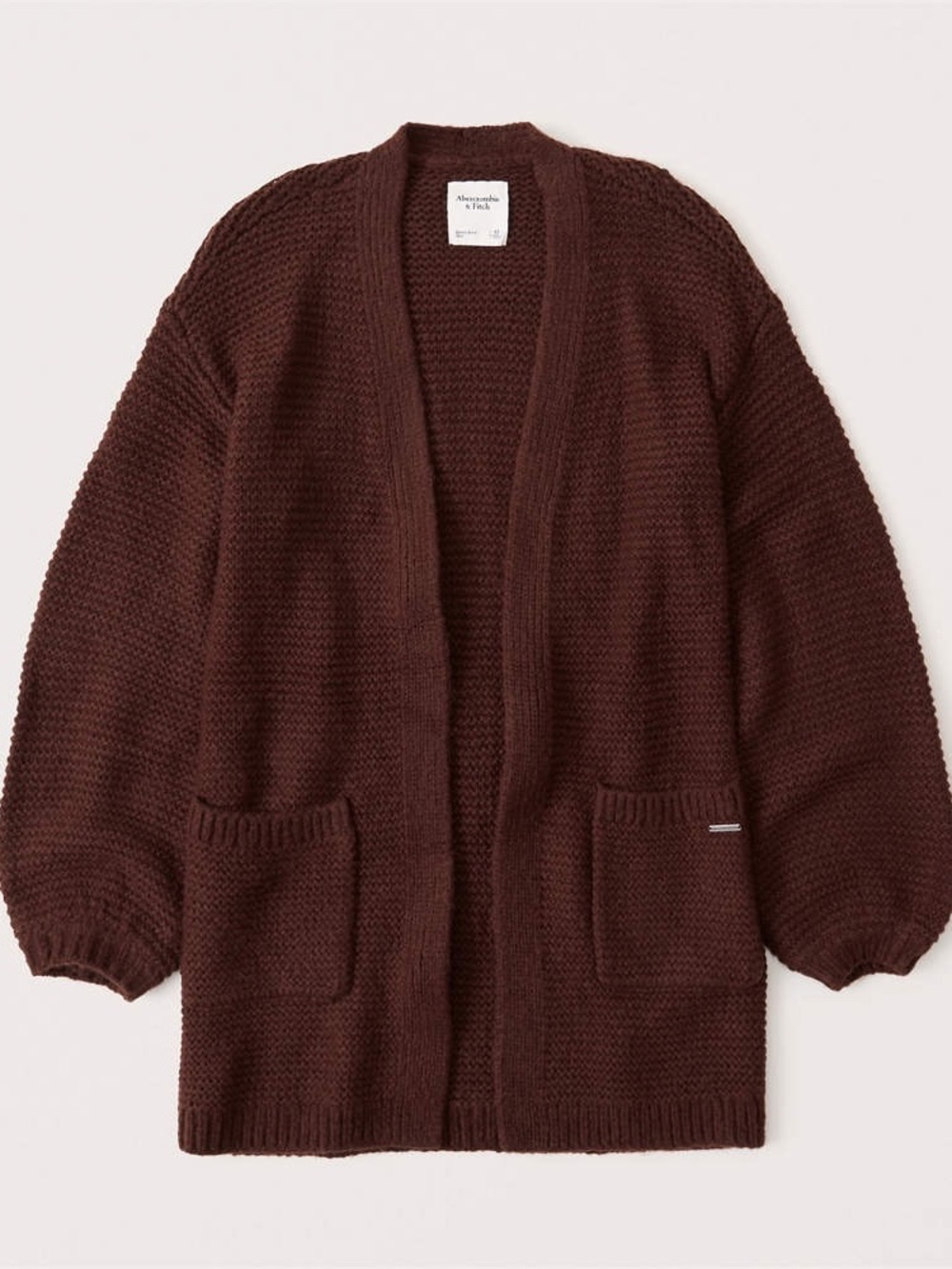Abercrombie & Fitch Open-Front Chunky Cardigan - Dark Brown